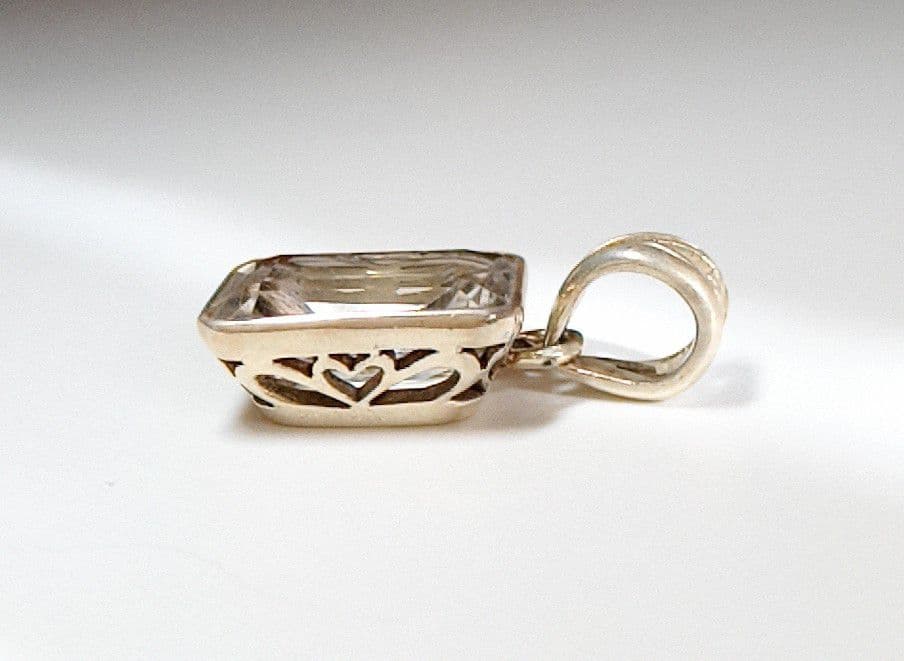 【希少・美品】高純度シルバー✕天然クリスタル（ヒマラヤ水晶）ペンダントトップ