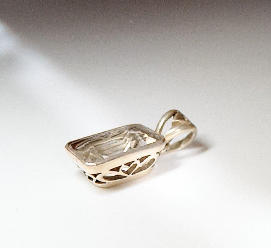 【希少・美品】高純度シルバー✕天然クリスタル（ヒマラヤ水晶）ペンダントトップ