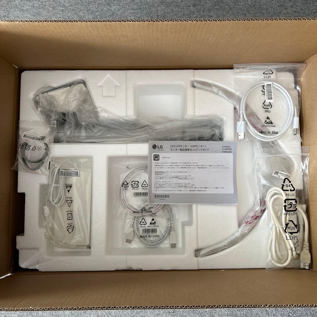 【付属品完備】LG モニター ディスプレイ 27UP850N-W 27インチ