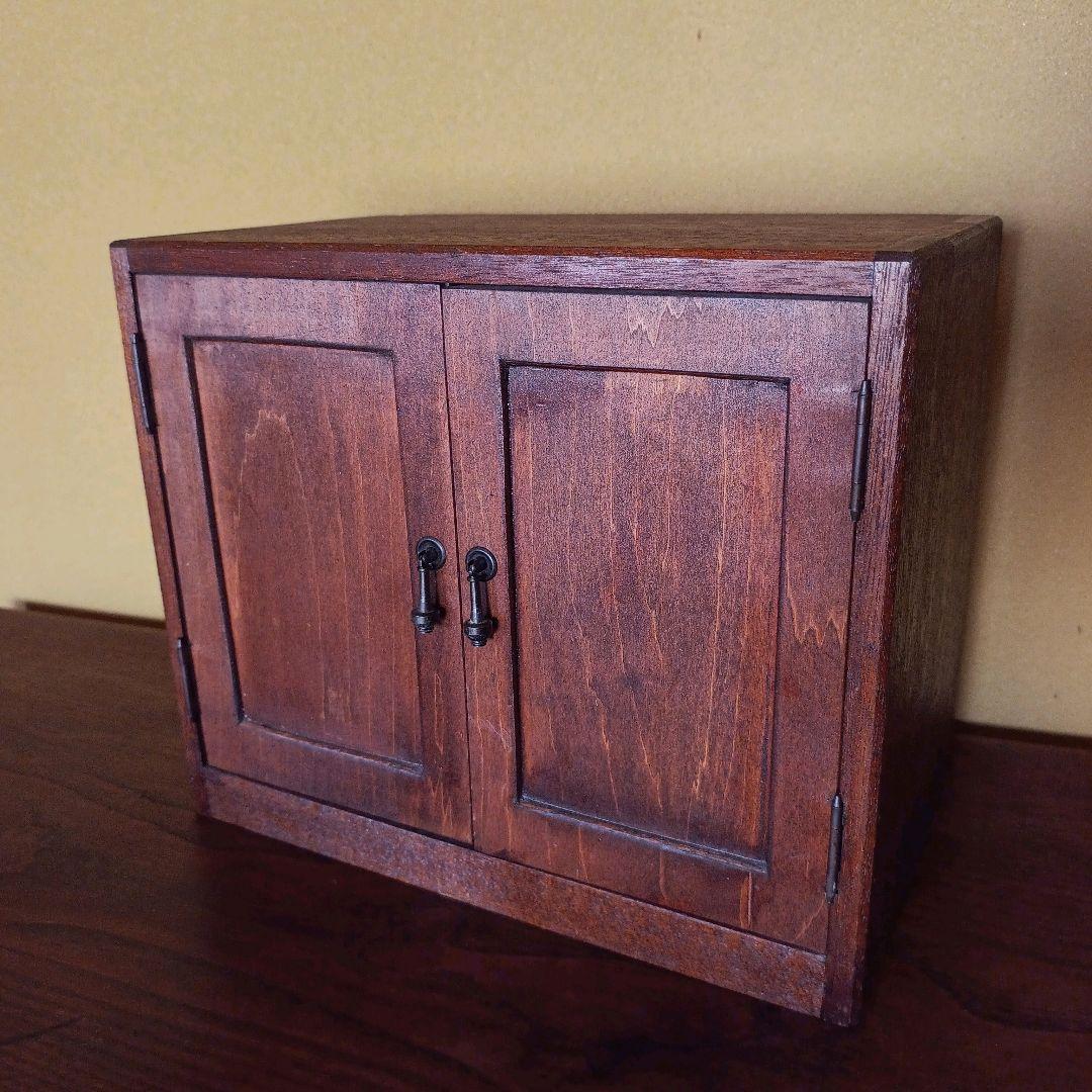 【ヴィンテージ】小さな 木製 キャビネット 本棚 ラック 棚 昭和レトロ