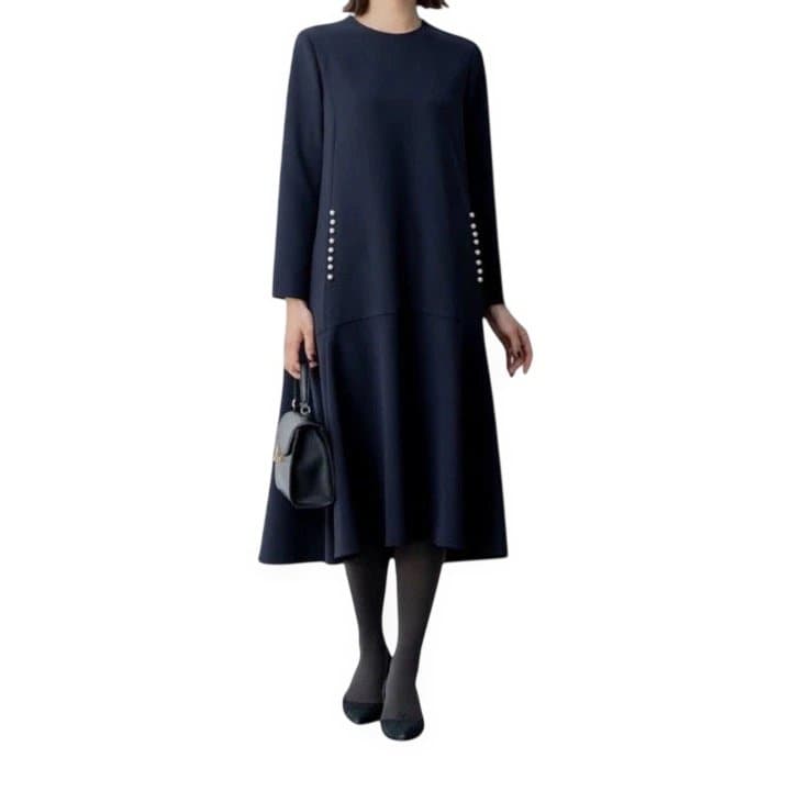 着用１回のみ　美品　組曲　セレモニー　フォーマル　ワンピース　ネイビー