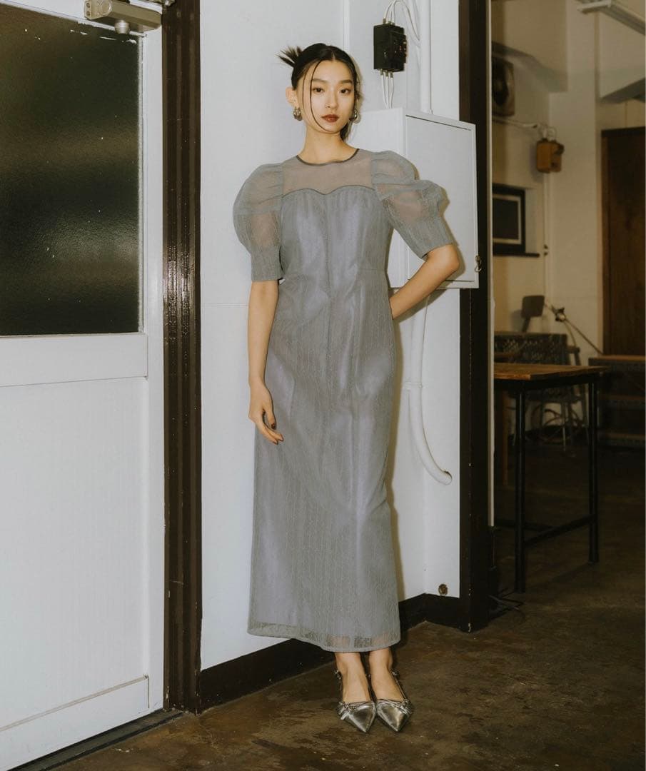 【美品】niana ANDRESD　アンドレスド レタリングレースドレス　結婚式