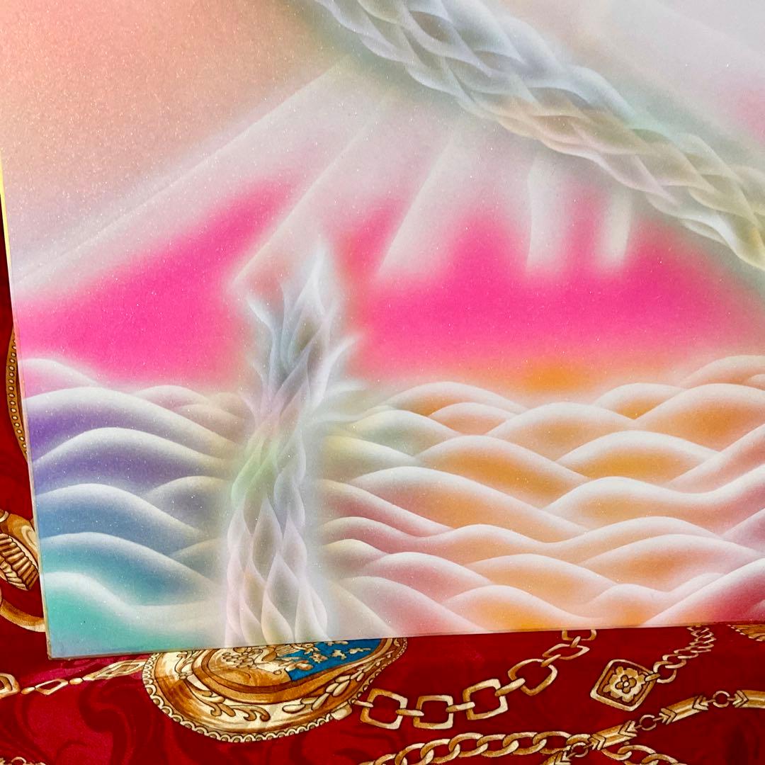 風水絵画⭐︎ストロベリームーン金波動龍 雲海桃富士木花咲耶姫 特大色紙