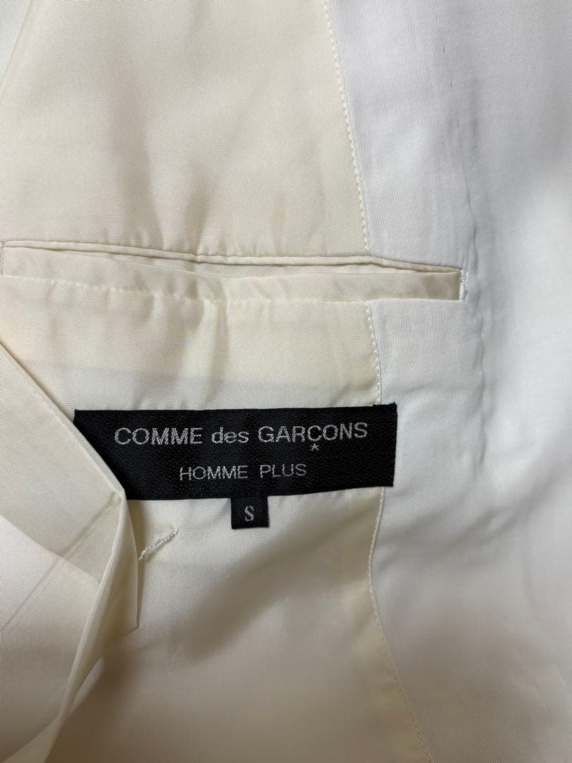 コムデギャルソン オムプリュス 白ダブルジャケット S