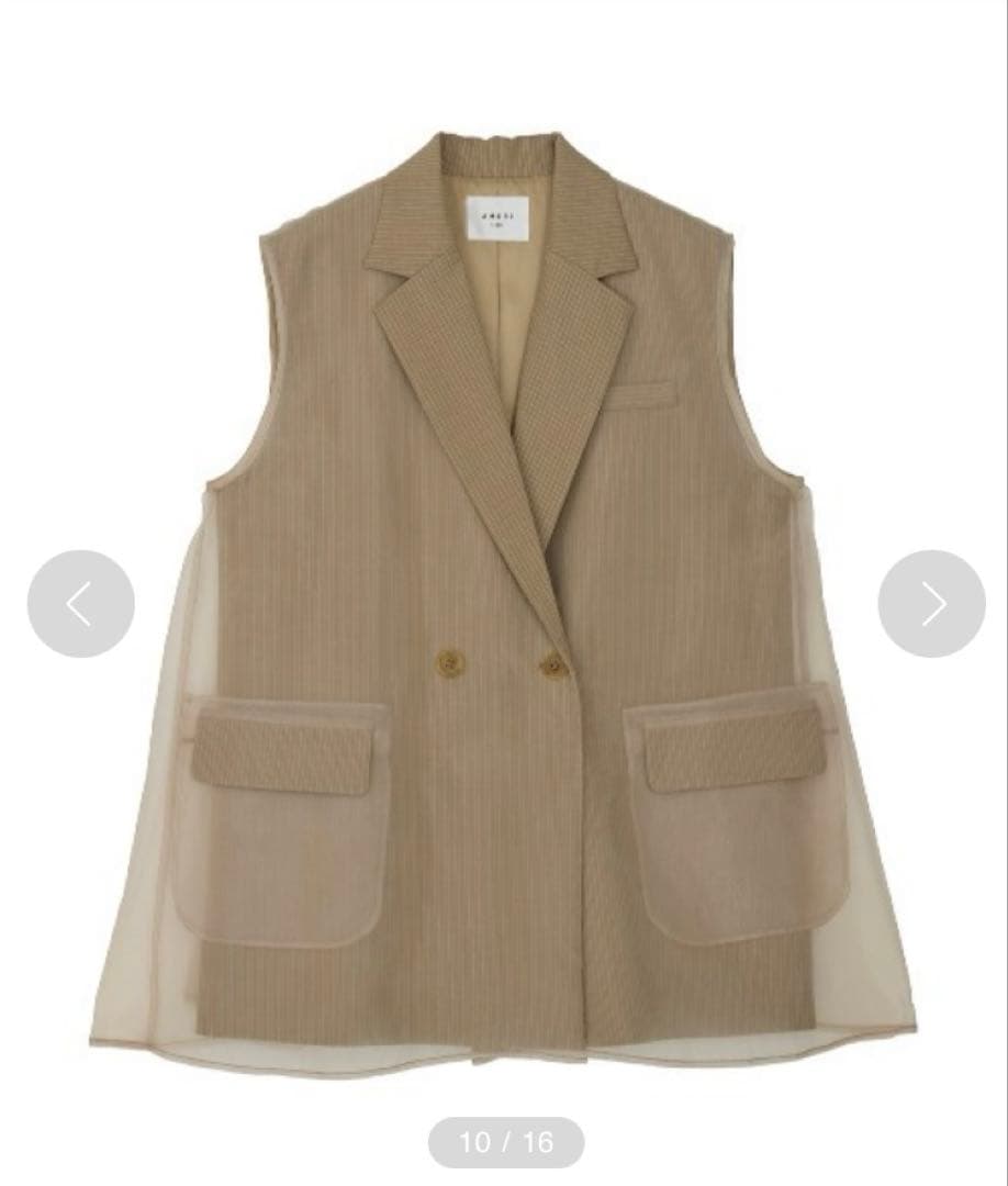 トップス AMERI MEDI SHEER DOCKING LADY LIKE VEST