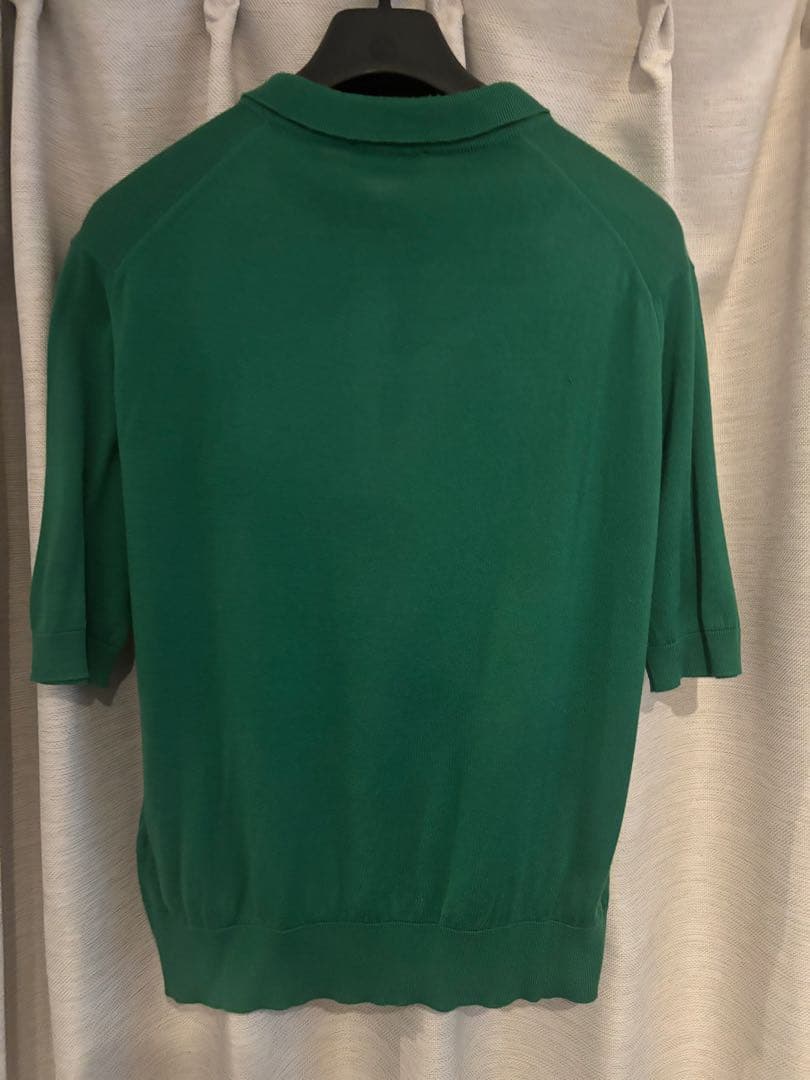 ジョンスメドレー 半袖ニットアンサンプル グリーン 海島綿　イギリス製　極美品