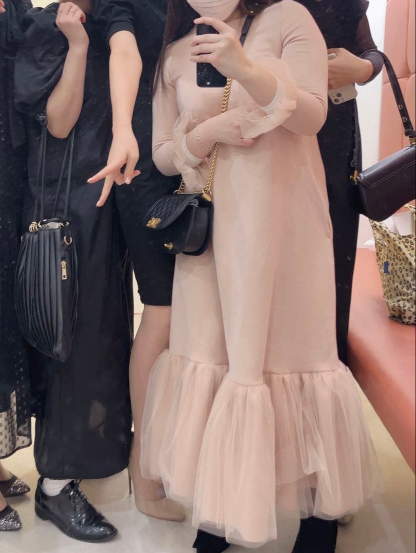 tsurubymarikooikawa suger ベージュピンク ワンピース