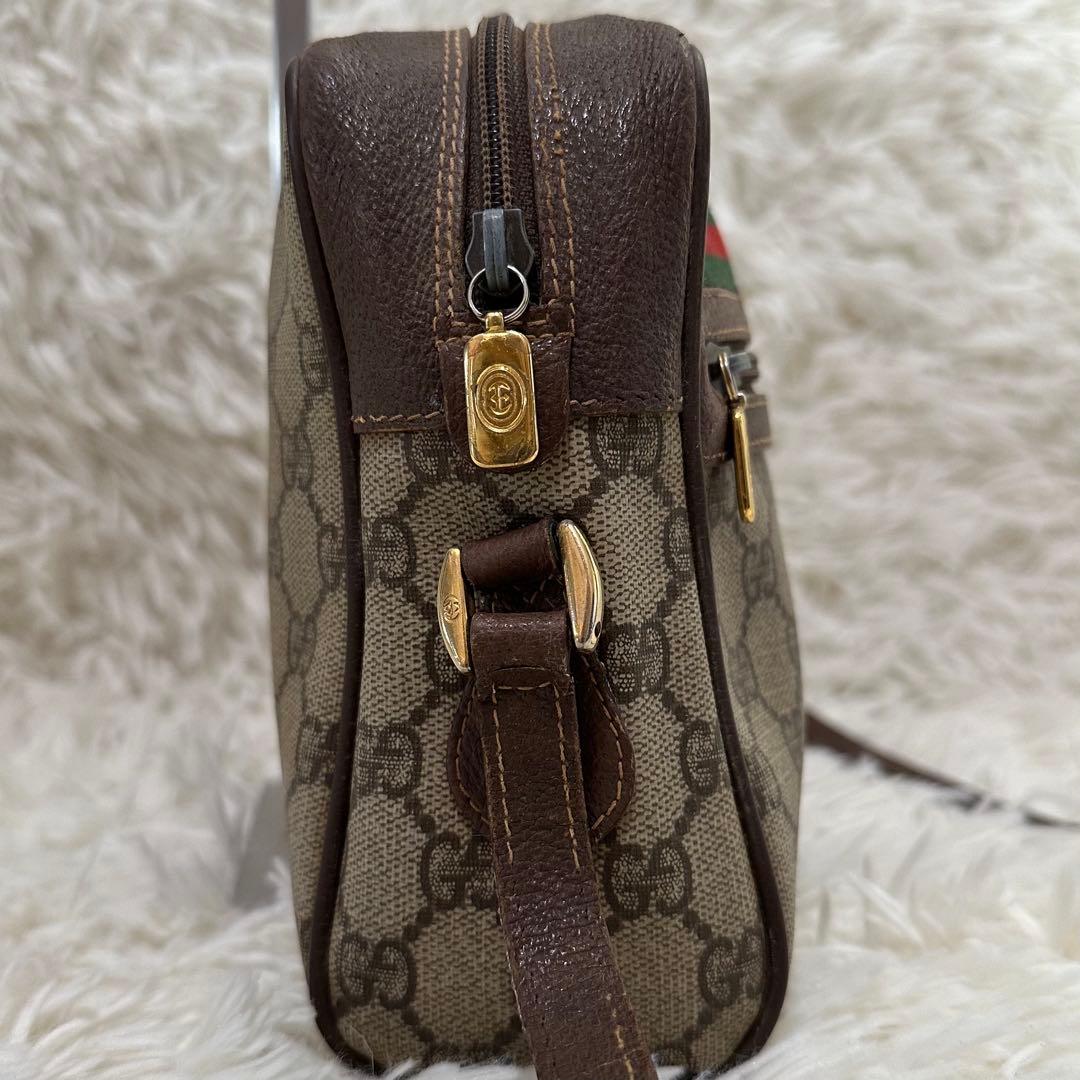 値下げ オールドグッチ GG 総柄 レザー ショルダーバッグ シェリーライン