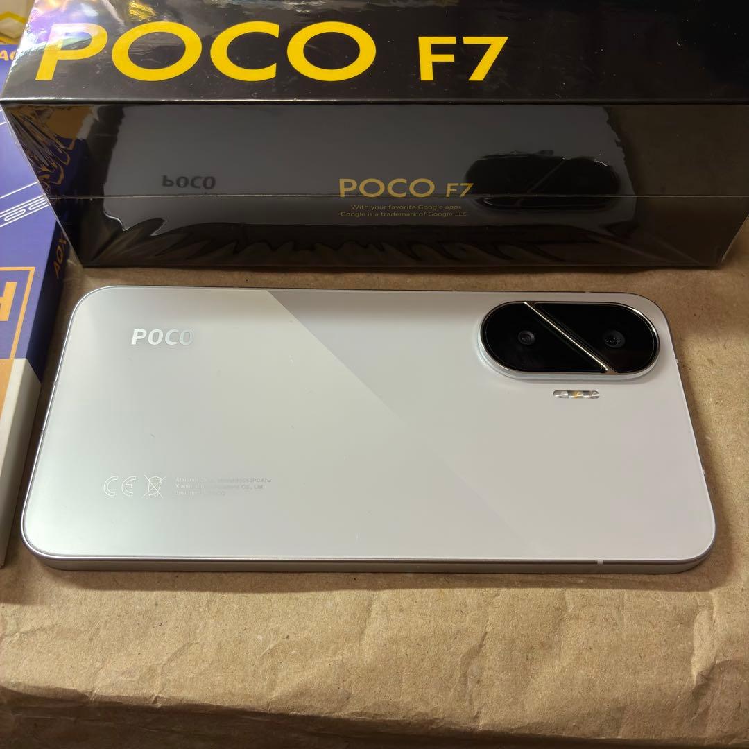 POCO F7 ホワイト ケース&ガラスフィルム付き