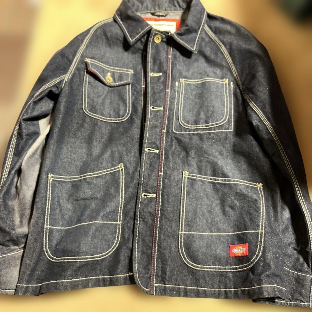 デニム カバーオール　ディッキーズ　フェード加工