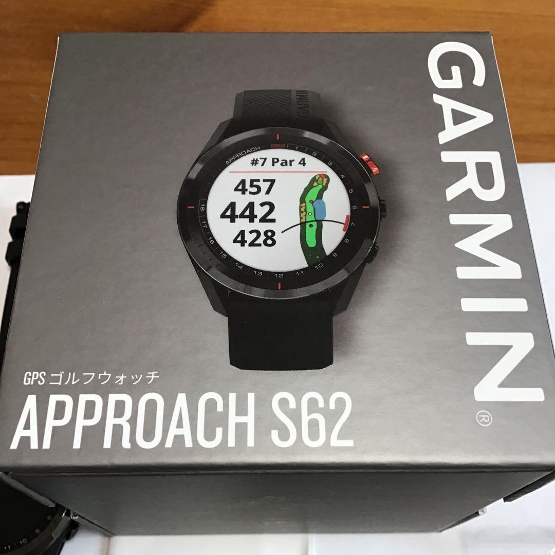 ★美品★Garmin Approach S62 GPSゴルフウォッチ白ベルト付き
