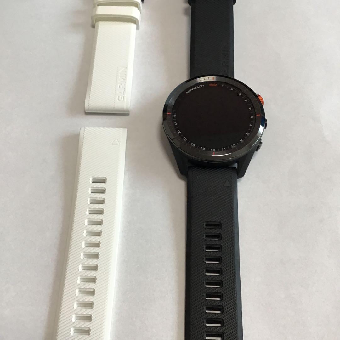 ★美品★Garmin Approach S62 GPSゴルフウォッチ白ベルト付き