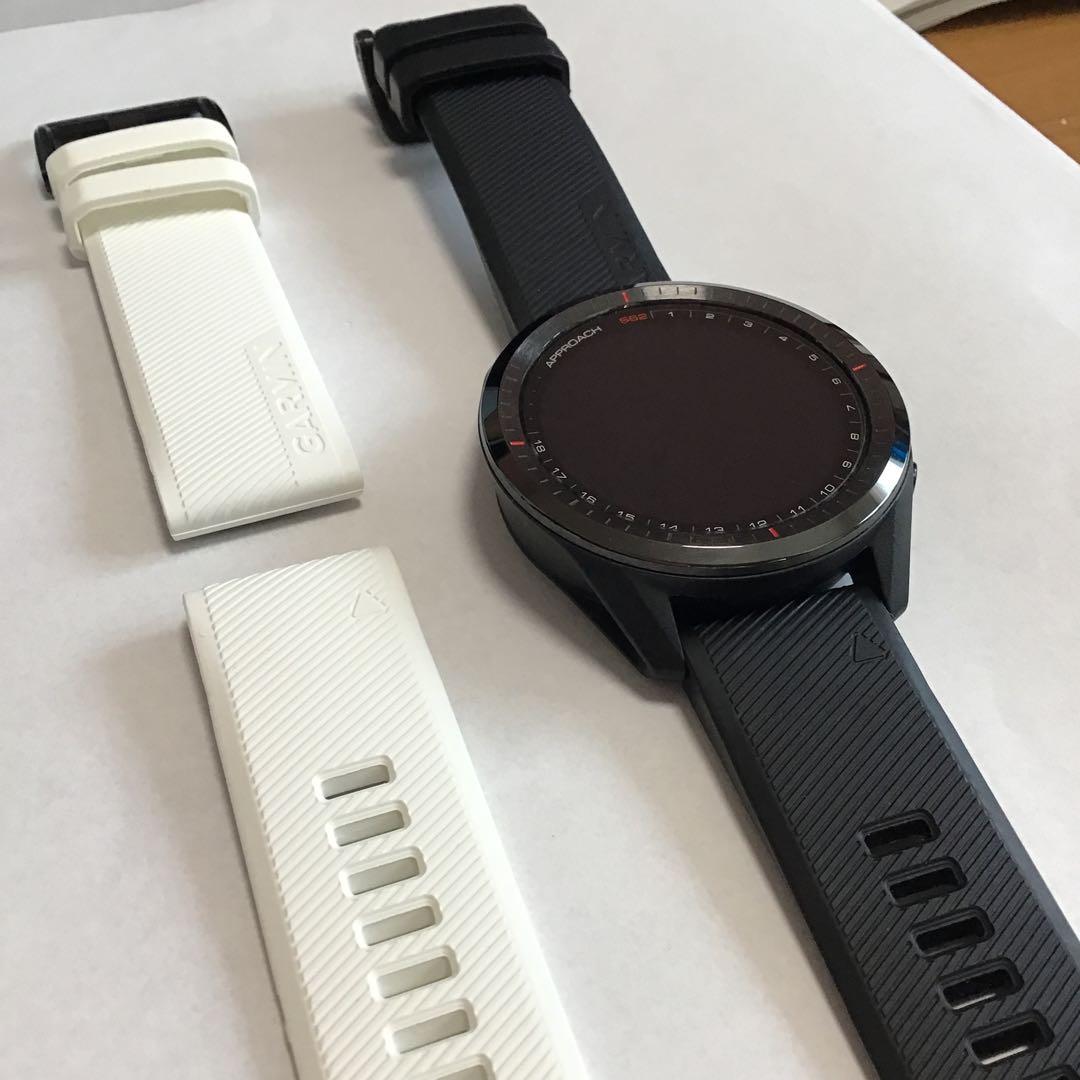 ★美品★Garmin Approach S62 GPSゴルフウォッチ白ベルト付き