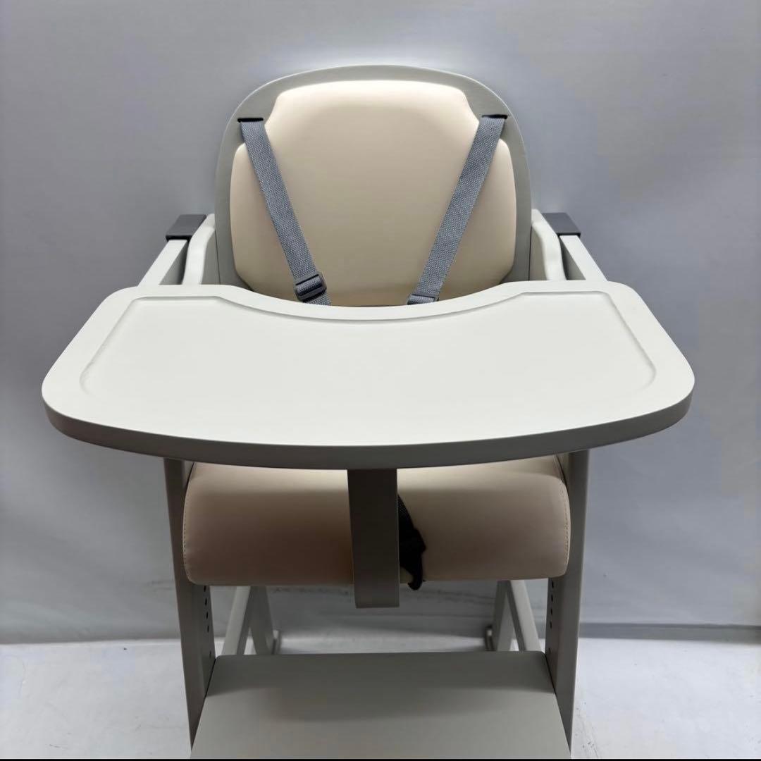 タンスのゲン高さ調節11段階 座面スライド テーブル付ベビーチェア/アイスグレー