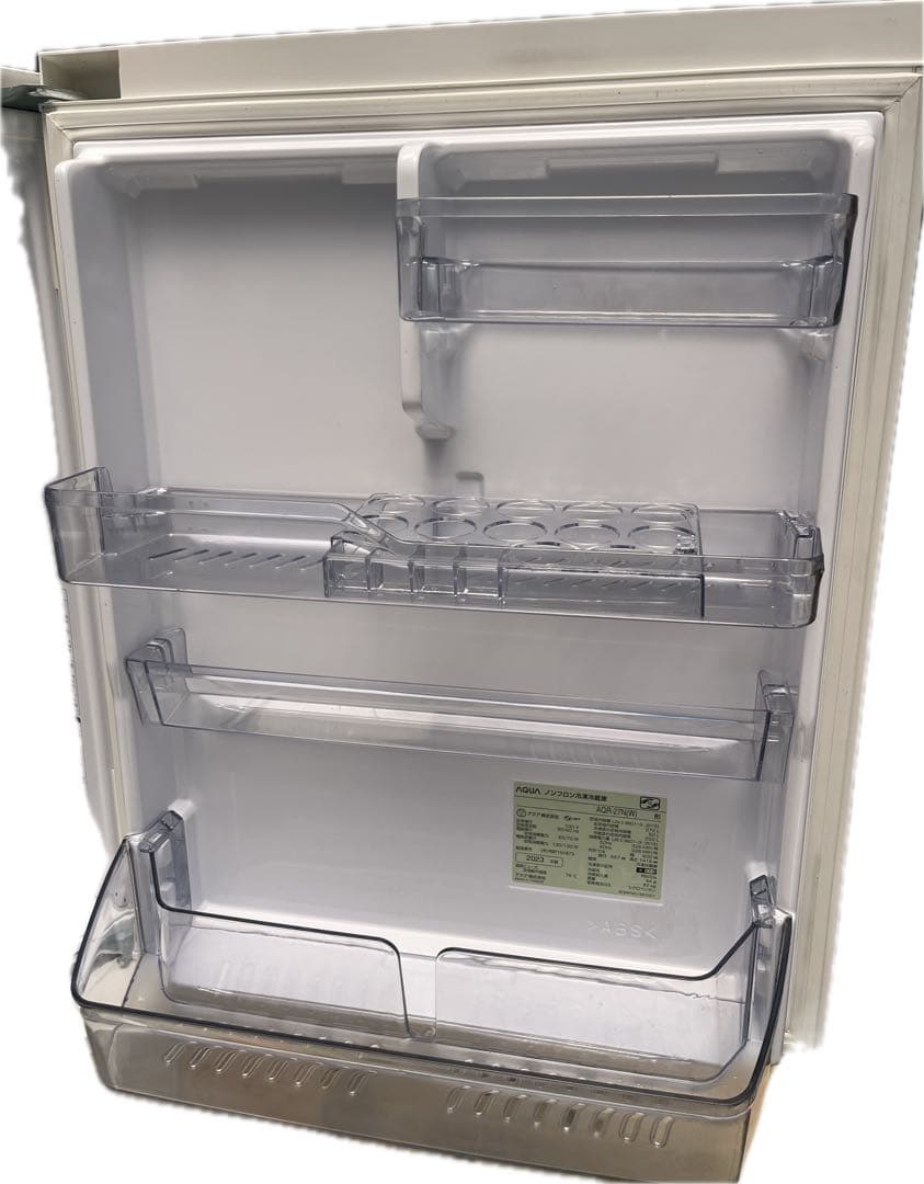 アクア 272L 3ドア 冷蔵庫 AQR-27N(W) 右開 2023年製 中古