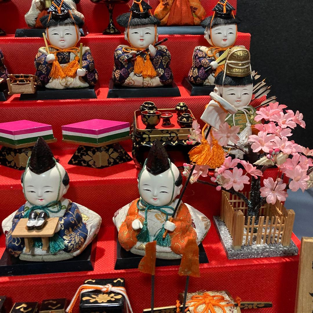 雛人形　まり　木目込み十五人揃え　古め