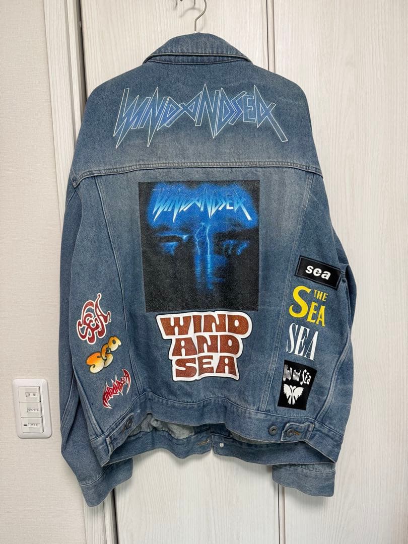 WIND AND SEA デニムジャケット ロゴ ワッペン