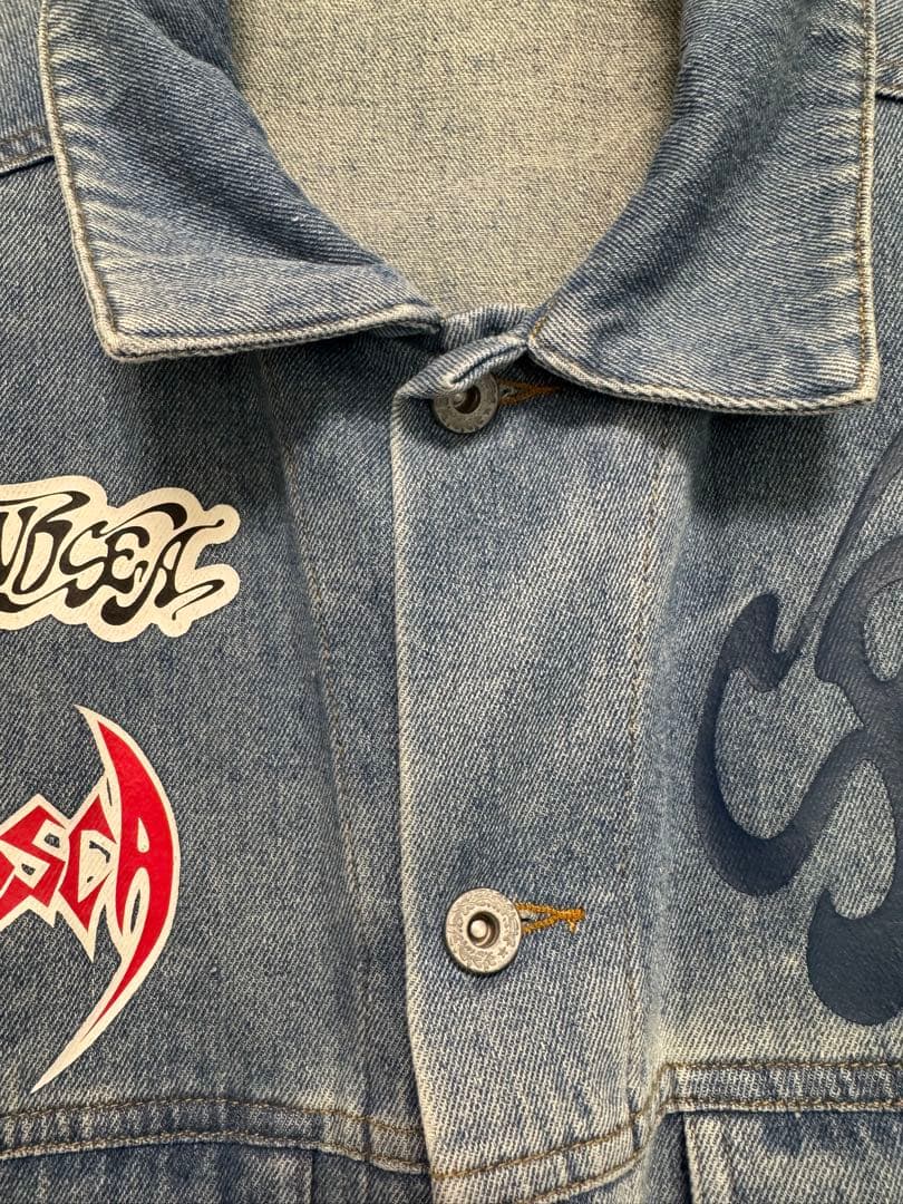 WIND AND SEA デニムジャケット ロゴ ワッペン