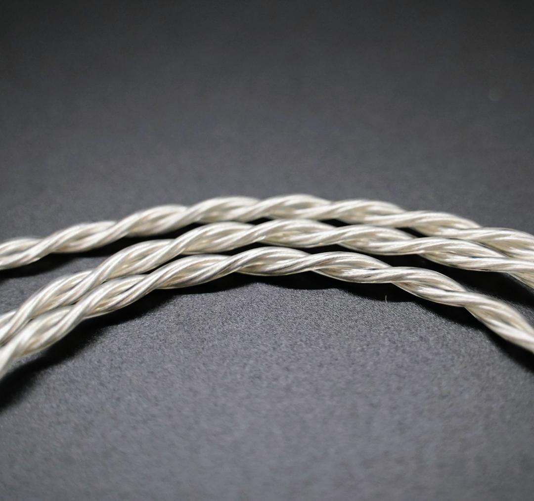 最高峰7N超冷凍製単結晶銅銀メッキ！2コアス仕様リケーブル　MMCX/4.4mm