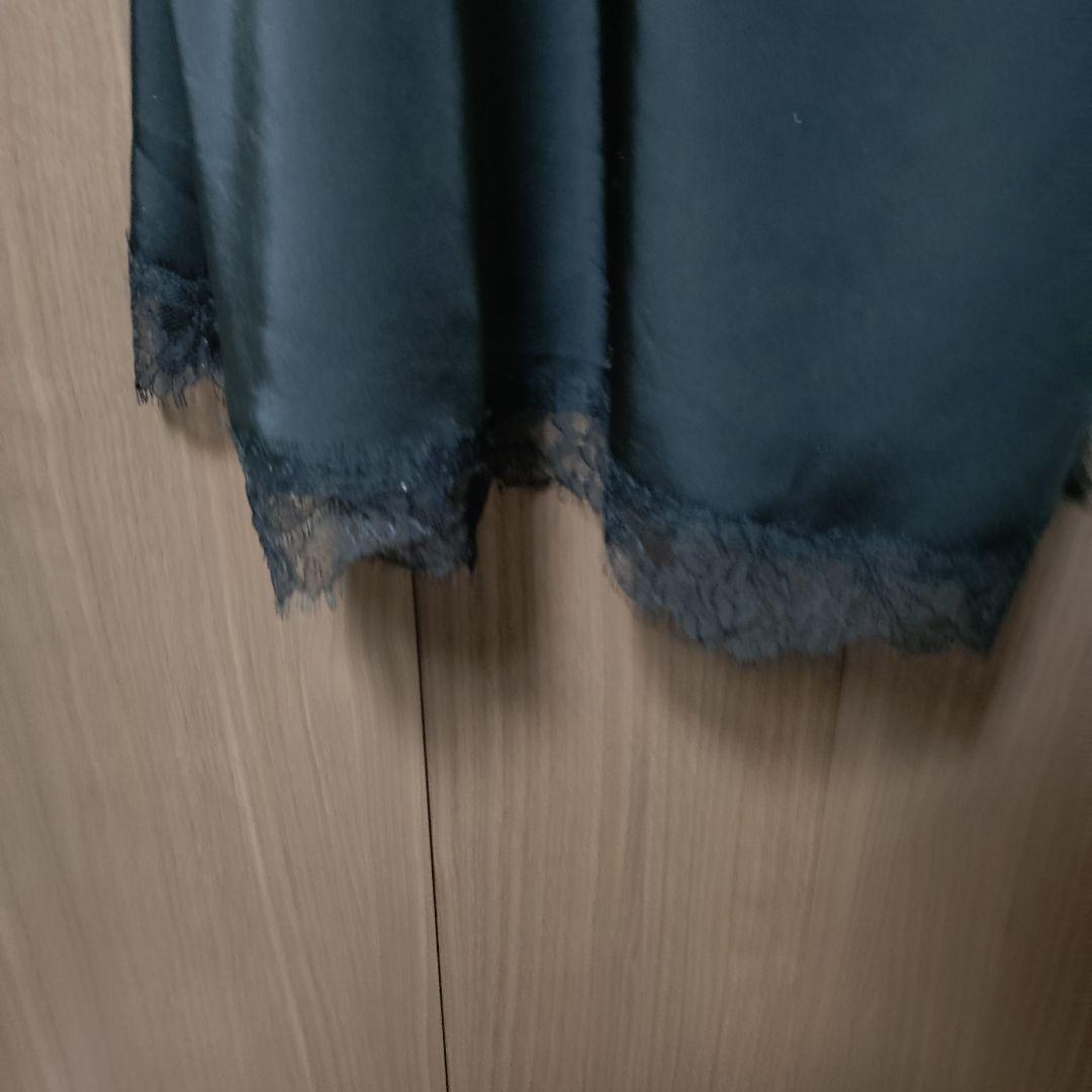 25年AWウォッシャブルトリミングレースサテンキャミワンピース