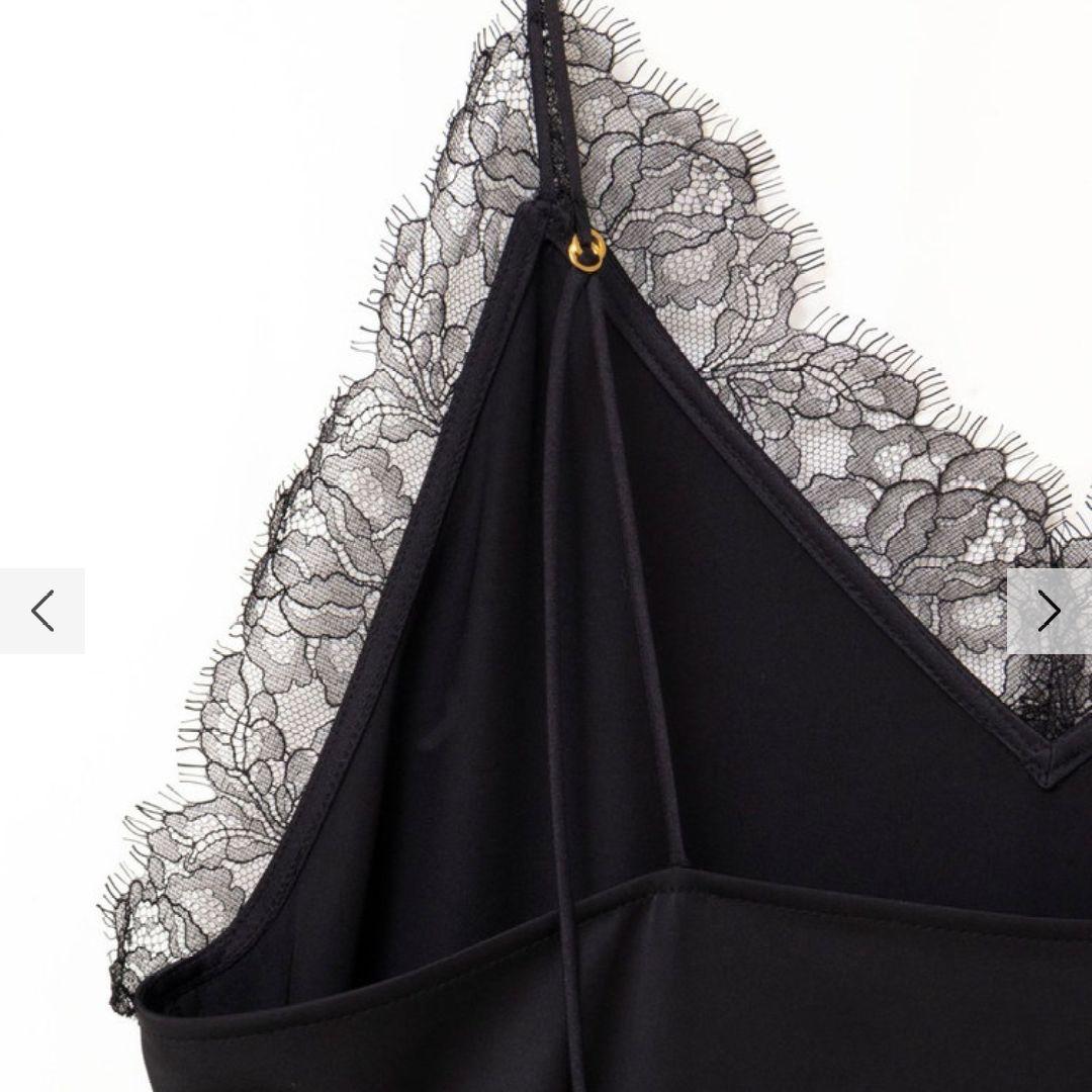 25年AWウォッシャブルトリミングレースサテンキャミワンピース