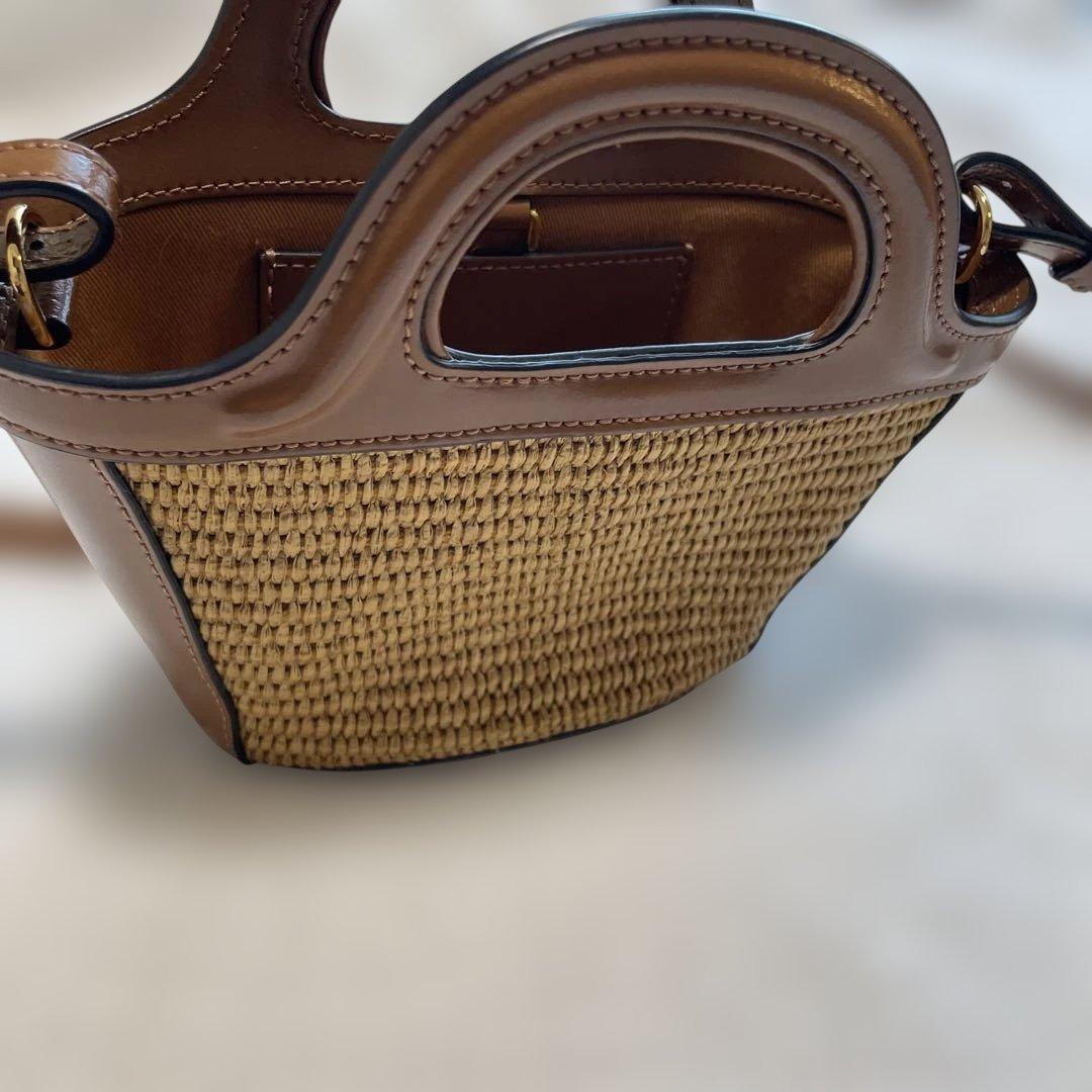 MARNI かごバッグ　キャメル　茶　マイクロサイズ