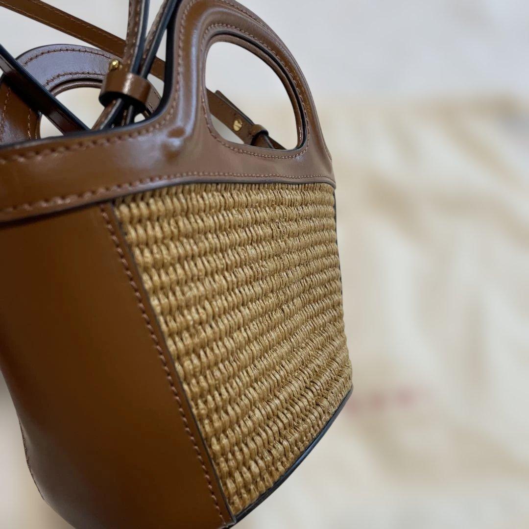 MARNI かごバッグ　キャメル　茶　マイクロサイズ
