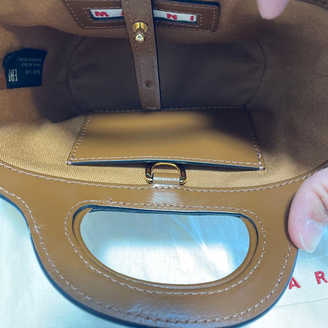 MARNI かごバッグ　キャメル　茶　マイクロサイズ