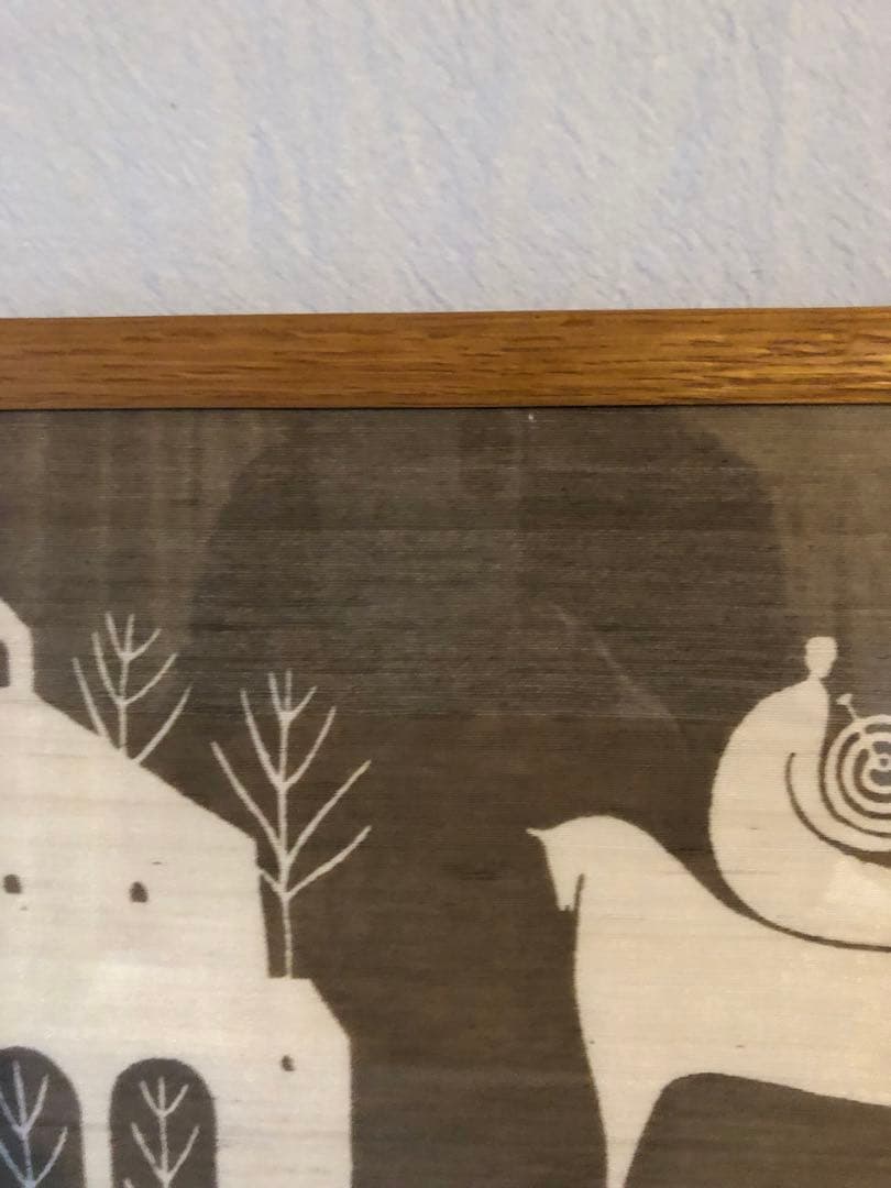 望月通陽　型染作品『愛の神よ』馬　人　楽器　家　管楽器