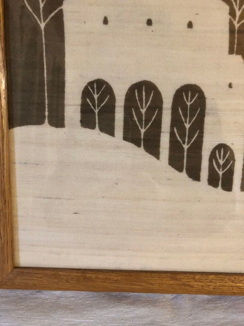 望月通陽　型染作品『愛の神よ』馬　人　楽器　家　管楽器