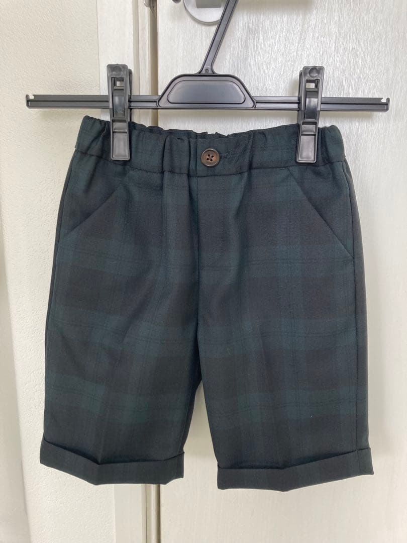 ダークグリーン チェック スーツセット