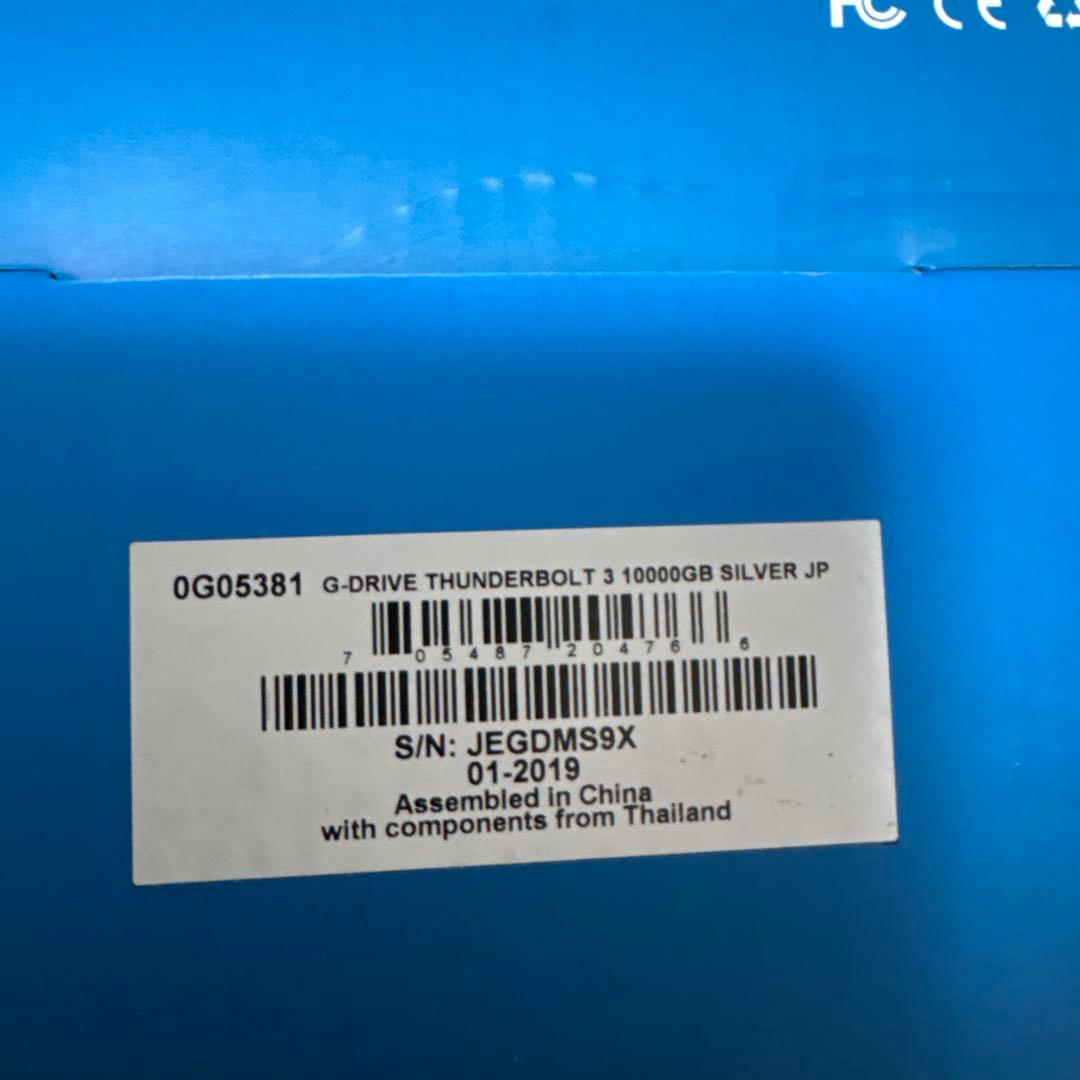 外付けハードディスク・ドライブ G-Technology 10TB G-DRIVE Thunderbolt 3