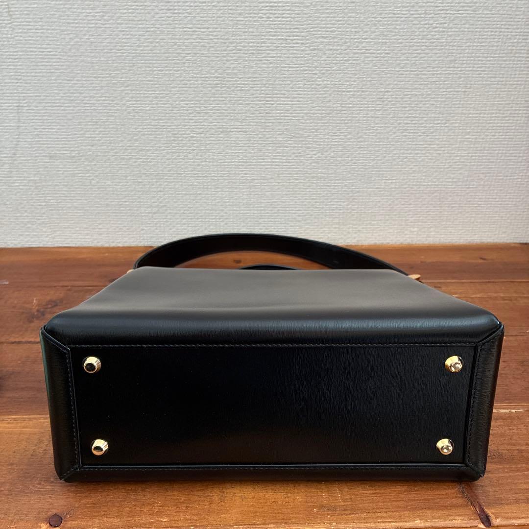 【美品】濱野皮革工藝 hamano 冠婚葬祭　フォーマルバッグ 黒　レザー