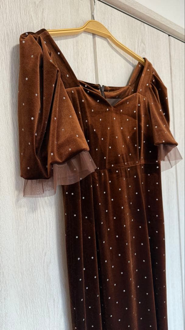 新品タグ付き　acka bijou dot velours dress