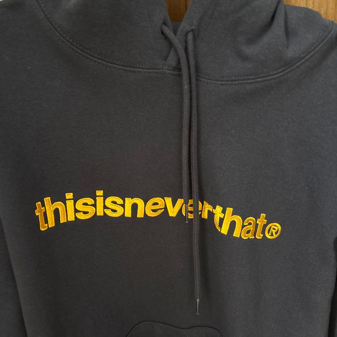 thisisneverthat ネイビー フード付きパーカー
