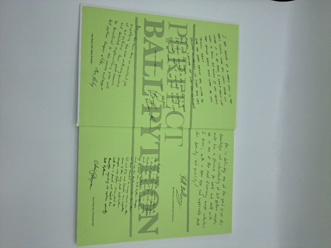 ハープライフブックス パーフェクト・ボールパイソン サイン入り