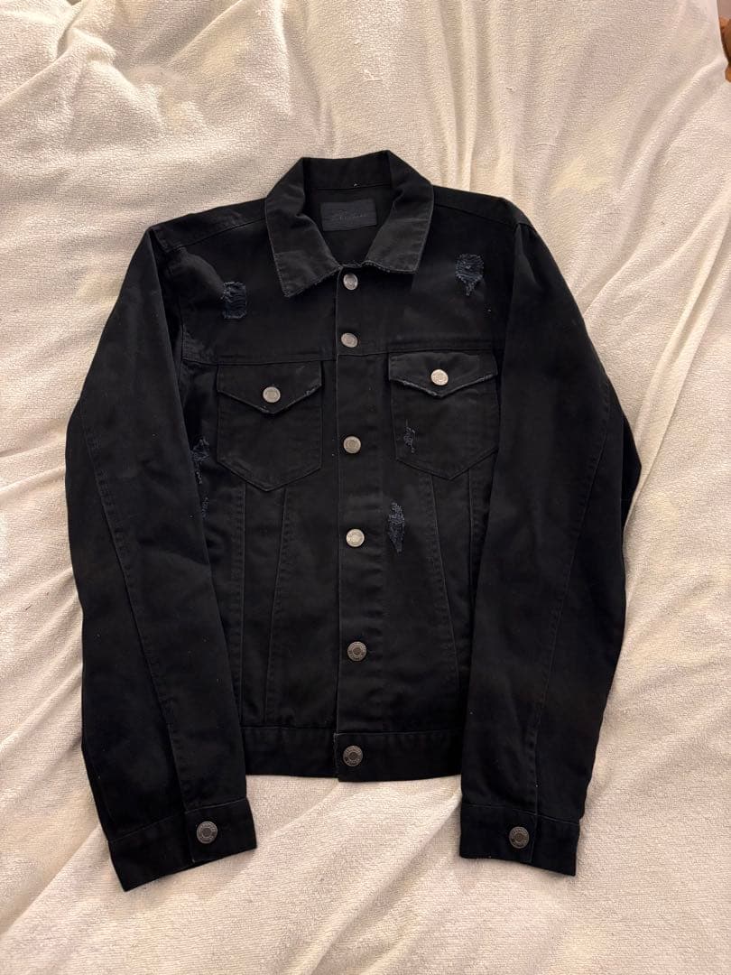00s y2k archive black denim jacket 単丈