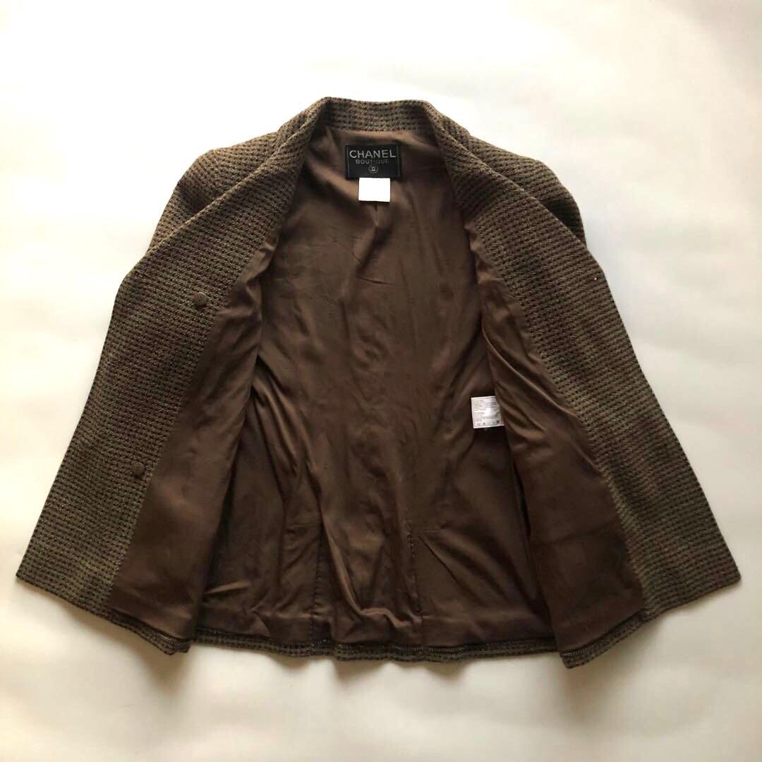 ★美品★シャネル ツイードテーラードジャケット ココマーク メタル フラワー40