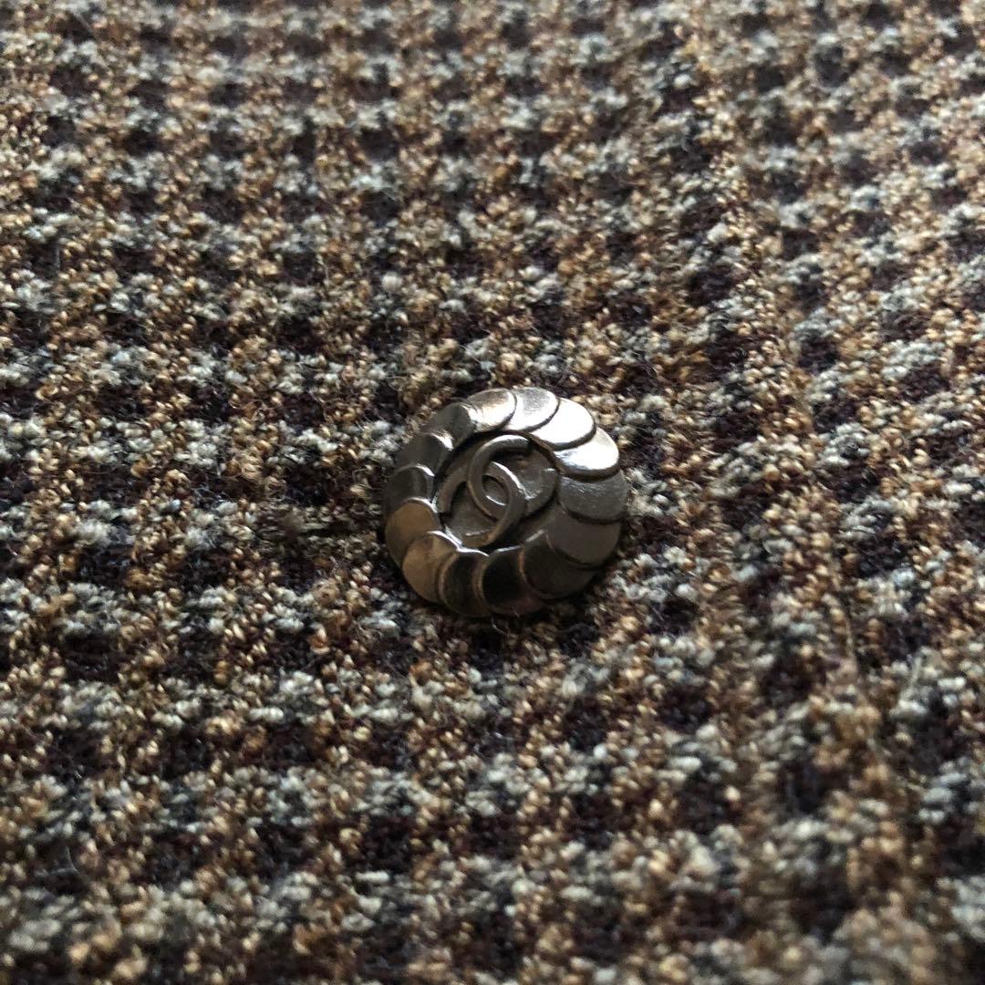 ★美品★シャネル ツイードテーラードジャケット ココマーク メタル フラワー40