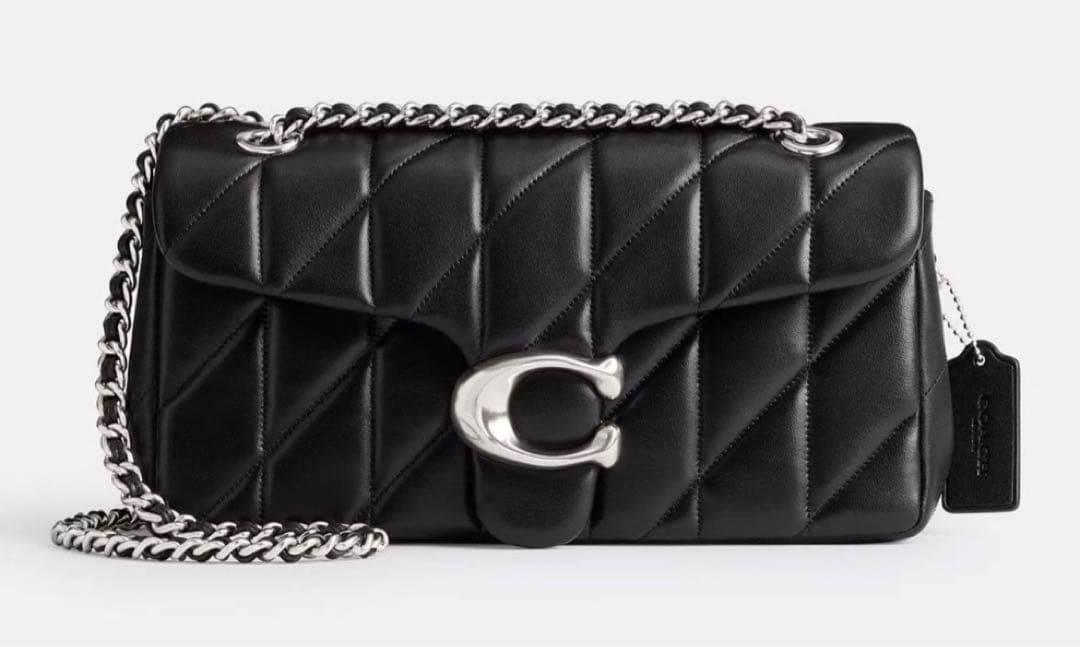 【新品】COACH タビー ショルダー バッグ 26・キルティング　シルバー