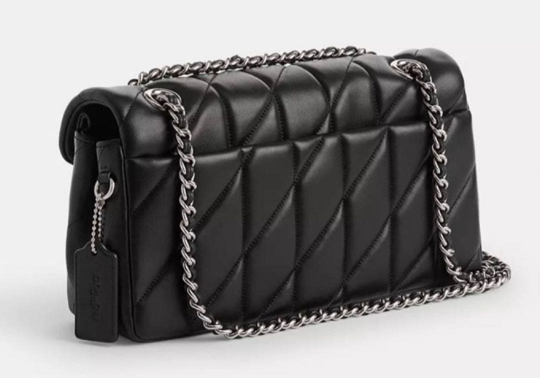 【新品】COACH タビー ショルダー バッグ 26・キルティング　シルバー