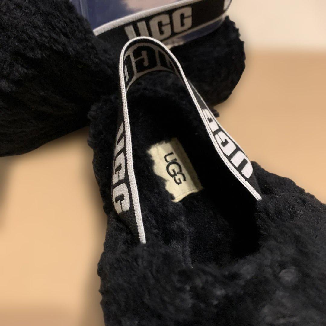 UGG ブラック ファーサンダル23cm