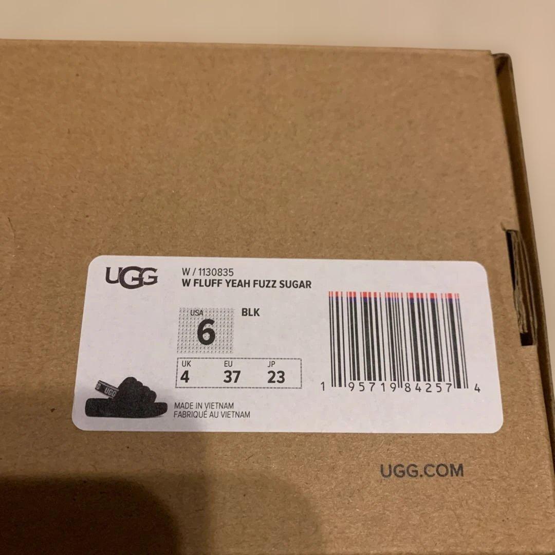 UGG ブラック ファーサンダル23cm