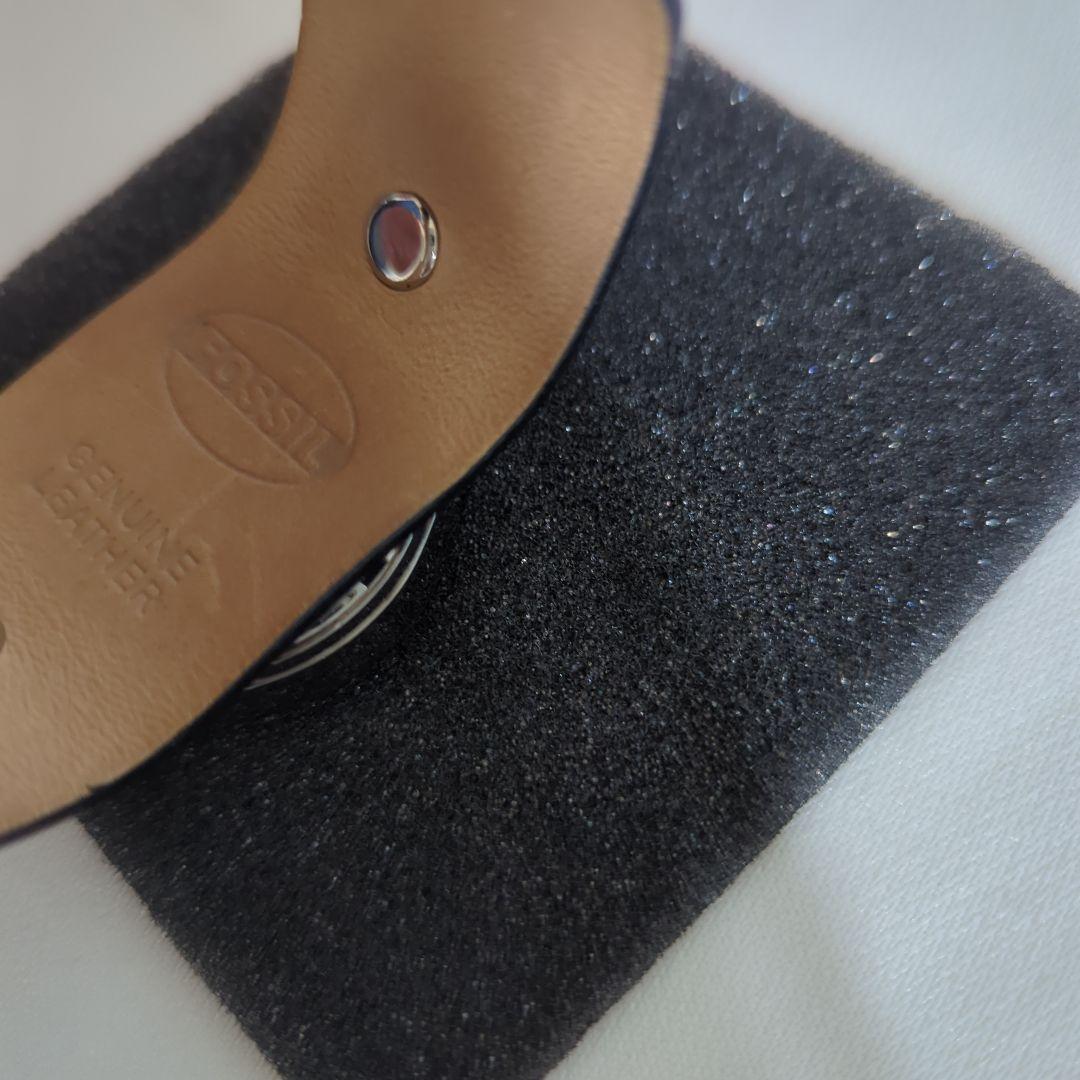 フォッシルFOSSIL BIG TIC腕時計レザーブラック美品