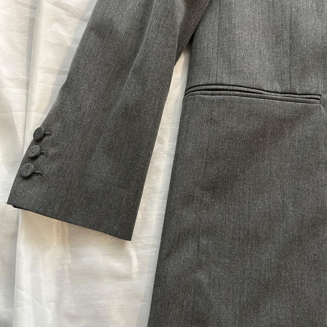 美品【アダムエロペ】ダブルブレスト テーラード オーバー ジャケット グレー38