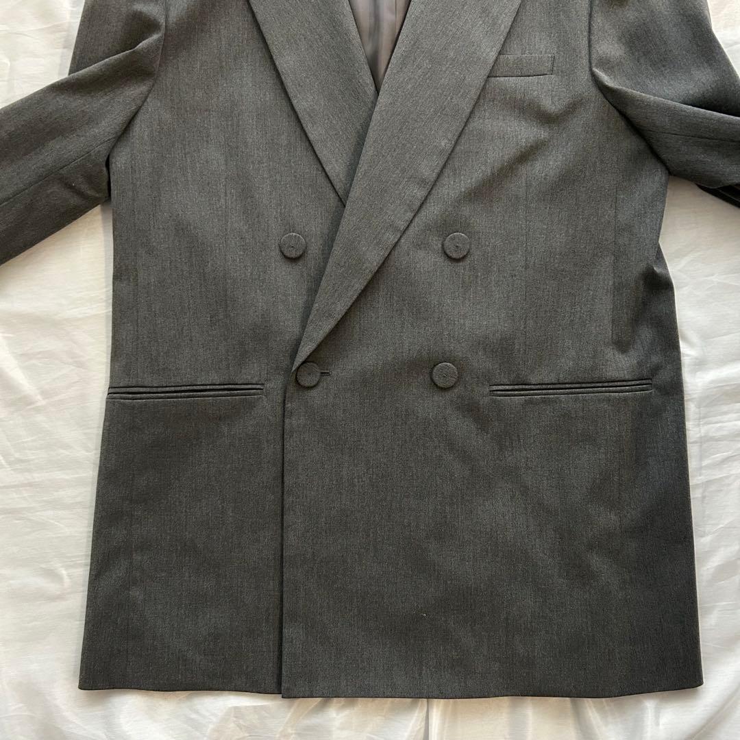 美品【アダムエロペ】ダブルブレスト テーラード オーバー ジャケット グレー38