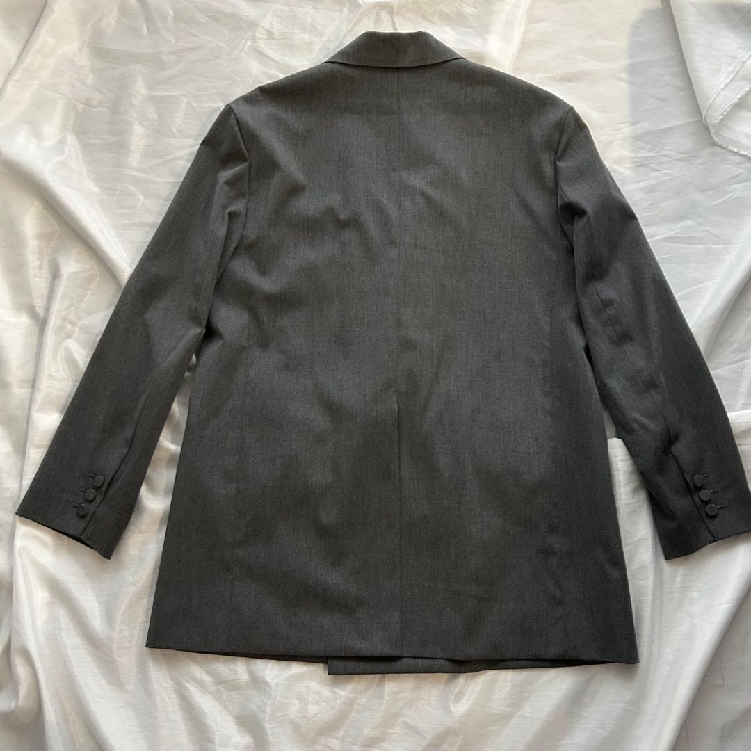 美品【アダムエロペ】ダブルブレスト テーラード オーバー ジャケット グレー38