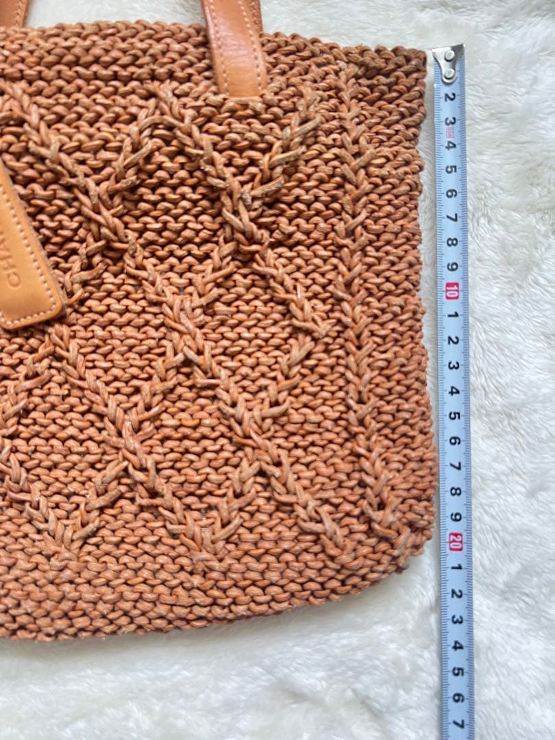 ベカシャネル　編み込みバッグ　ヌメ革