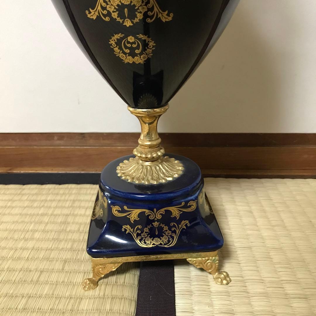 金彩 西洋花瓶 色絵花瓶 飾り壺 高約51cm