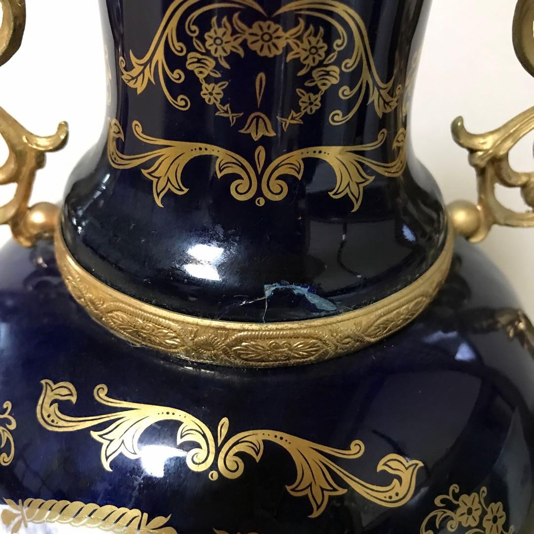 金彩 西洋花瓶 色絵花瓶 飾り壺 高約51cm